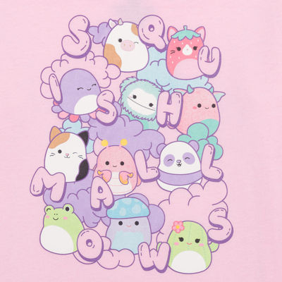 Little & Big Kid Girls Crew Neck Short Sleeve Regular Fit Squishmallows Graphic T-Shirt