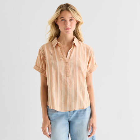 a.n.a Womens Tall Short Sleeve Blouse