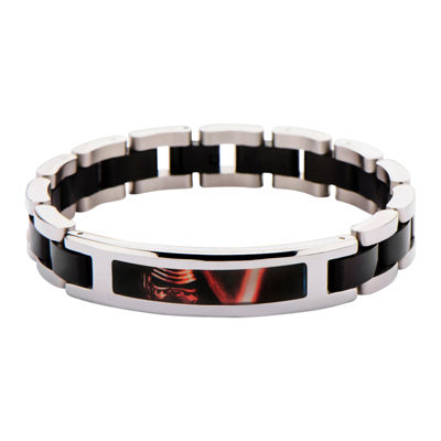 Star Wars® Two-Tone Stainless Steel Black IP Episode VII Kylo Ren ID Link Bracelet