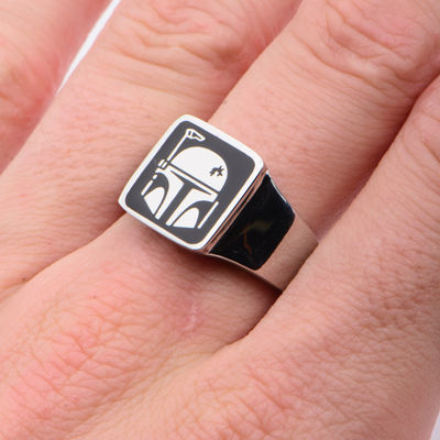 Star Wars® Stainless Steel Boba Fett Helmet Ring