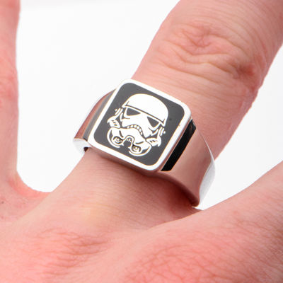 Star Wars® Stainless Steel Stormtrooper Square Top Ring