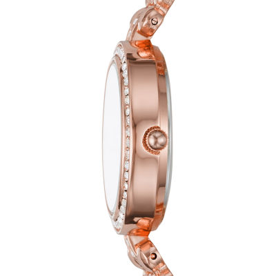 Geneva Womens Crystal Accent Rose Goldtone Bracelet Watch Fmdjm208