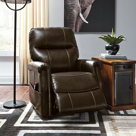 Signature Design By Ashley Markridge Lift Roll-Arm Recliner, One Size, Brown