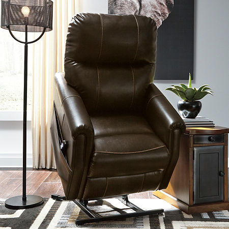 Signature Design By Ashley Markridge Lift Roll-Arm Recliner, One Size, Brown