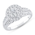 Womens 1 CT. T.W. Genuine White Diamond 10K White Gold Round Engagement Ring