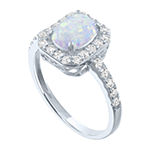 Limited Time Special!! Womens Lab Created White Opal Sterling Silver Cocktail Ring