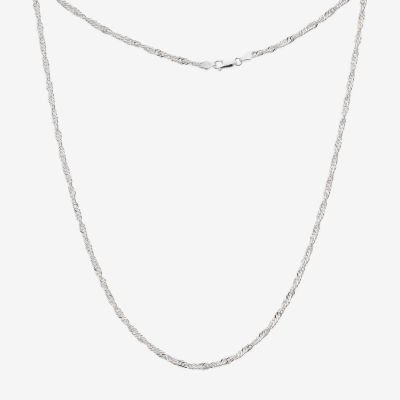 Silver Reflections Sterling Silver 1824" Singapore Chain Necklace