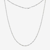 Silver Reflections Pure Silver Over Brass 16-24" Box Chain Necklace