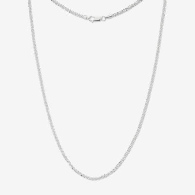 Silver Reflections Pure Silver Over Brass 18 Inch Figaro Chain Necklace