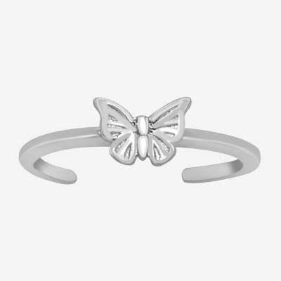 Itsy Bitsy Butterfly Sterling Silver Hypoallergenic Adjustable Toe Ring
