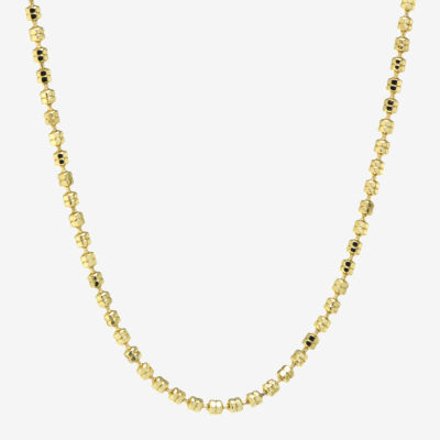 Silver Reflections 24K Gold Over Brass 18 Inch Bead Chain Necklace