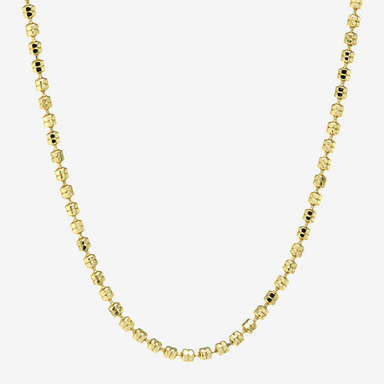 Silver Reflections 24K Gold Over Brass 18 Inch Bead Chain Necklace