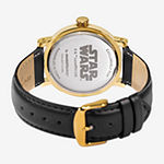 Disney Star Wars Mens Black Leather Strap Watch Wds001104