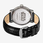 Disney Star Wars Mens Black Leather Strap Watch Wds001107