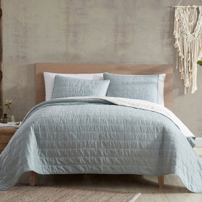 Modern Threads Emproidered 3pc. Reversible Embroidered Quilt Set