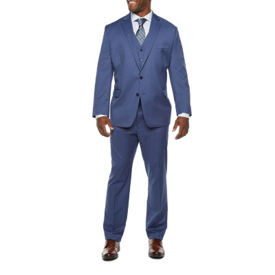 Shaquille O’Neal XLG Mens Blue Stretch Regular Fit Suit Separates Big