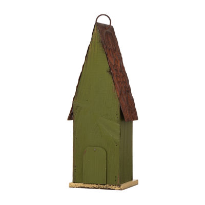 Glitzhome 13.25in Distressed Solid Wood Bird House