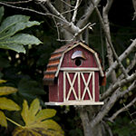 Glitzhome 10.25in Rustic Solid Wood Barn Bird Houses