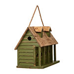 Glitzhome 14.25in Distressed Solid Wood Bird Houses