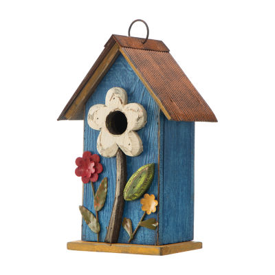 Glitzhome 10.25in Distressed Solid Wood Bird Houses