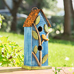 Glitzhome 13in Two-Tiered Solid Wood Bird Houses