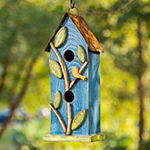 Glitzhome 13in Two-Tiered Solid Wood Bird Houses