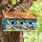 Glitzhome 15.75in Solid Wood Blue Bird Houses