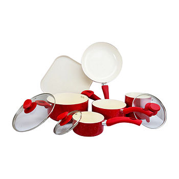 Oster 12-pc. Aluminum Dishwasher Safe Cookware Set, Color: Red - JCPenney