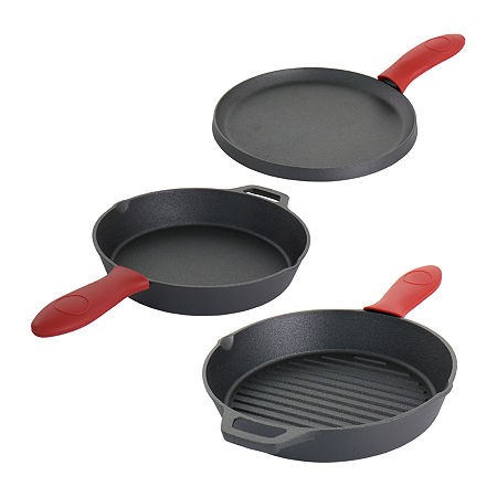 MegaChef Cast Iron 6-pc Cookware Set, One Size, Black