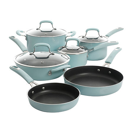 Kenmore Elite 10-pc. Non-Stick Cookware Set, One Size, Blue