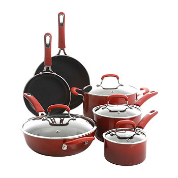 Oster 10-Piece Non-Stick Aluminum Cookware Set in Black and Grey