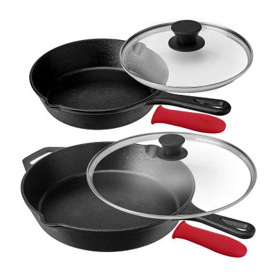 MegaChef 6pc. Cast Iron NonStick Cookware Set, Color Black JCPenney