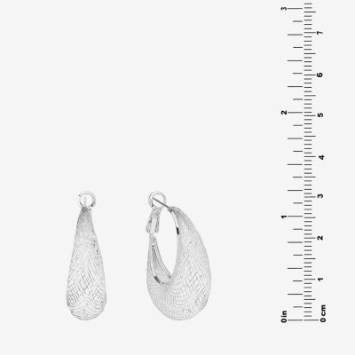 Sparkle Allure Womens Crystal 31.4mm Hoop Earrings