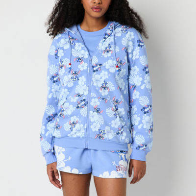 Juniors Womens Long Sleeve Lilo & Stitch Zipper Hoodie