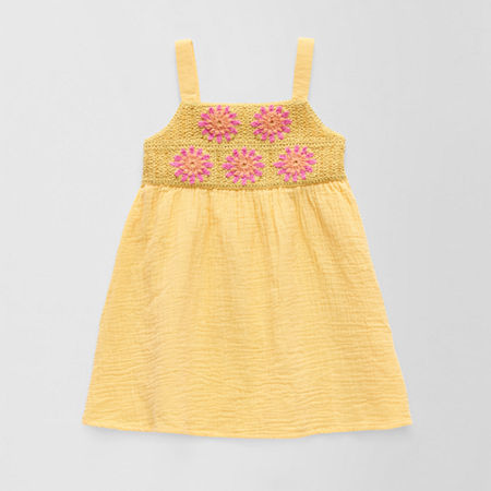 Okie Dokie Toddler & Little Girls Sleeveless A-Line Dress, 4t, Yellow