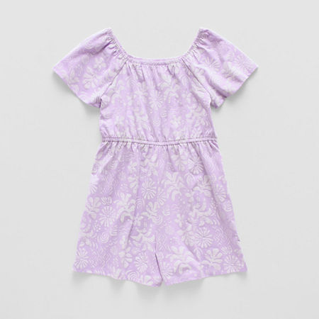 Thereabouts Little & Big Girls Short Sleeve Romper, 2x-large (20.5) Plus, Purple