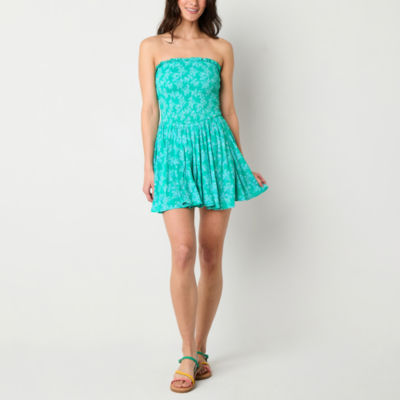 Arizona Built In Shorts Womens Sleeveless Floral Fit + Flare Dress Juniors
