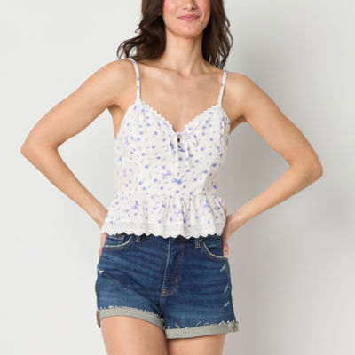 Arizona Womens Juniors Sweetheart Neck Sleeveless Tank Top