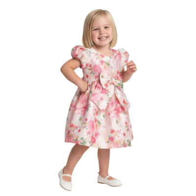 Bonnie Jean Toddler Girls Short Sleeve Puffed A-Line Dress