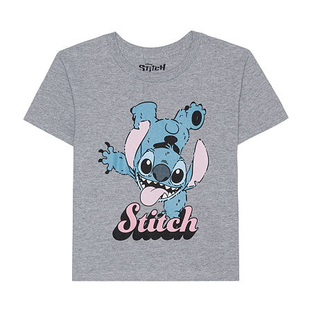 Hybrid Tees Little & Big Kid Girls Crew Neck Short Sleeve Regular Fit Graphic T-shirt In Gray
