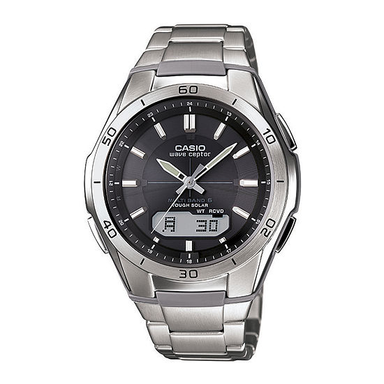 Casio Mens Multi-Function Atomic Time Silver Tone Stainless Steel Bracelet Watch Wvam640d-1a