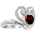 Artcarved Personalized 14.5MM Multi Color Stone 10K White Gold Heart Band
