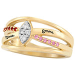 Artcarved Personalized Womens Multi Color Stone 10K Gold Over Silver Cocktail Ring
