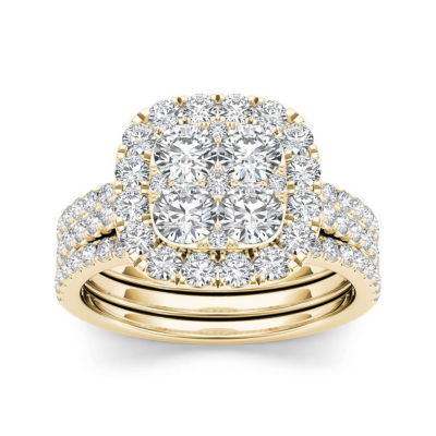 2 CT.T.W. Natural Diamond 14K Yellow Gold Bridal Set