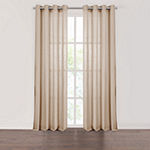 Fieldcrest Arden Solid Cotton Sheer Grommet Top Single Curtain Panel ...