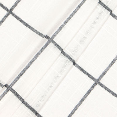 Fieldcrest Arden Windowpane Cotton Grommet Top Sheer Single Curtain Panel
