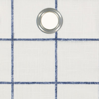 Fieldcrest Arden Windowpane Cotton Grommet Top Sheer Single Curtain Panel