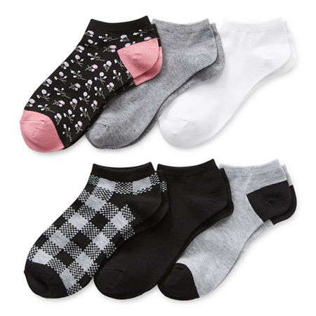 Mixit 6 Pair Low Cut Socks Womens, 4-10 , Black