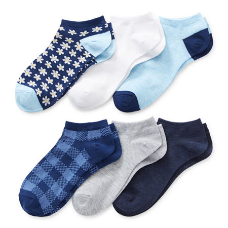 Mixit 6 Pair Low Cut Socks Womens, 4-10 , Blue
