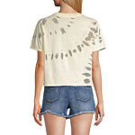 Snoopy Smile Juniors Womens Cropped Graphic T-Shirt